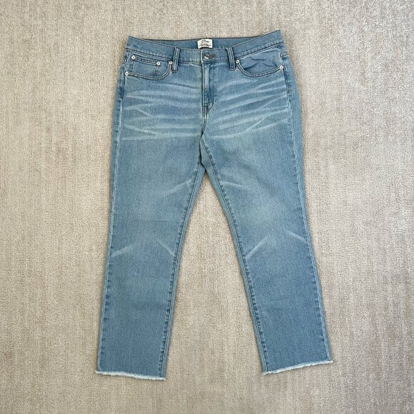 J. Crew Slim Broken In Boyfriend Blue Crop Jeans 29 - Picture 1 of 10
